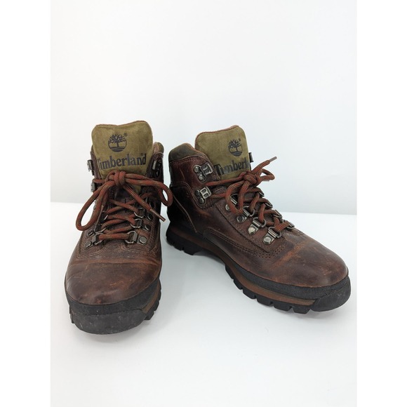 Brown Leather Timberland Men's Euro Hiker Boots Size 6 *Great Tread* Model 95310 - Picture 2 of 9